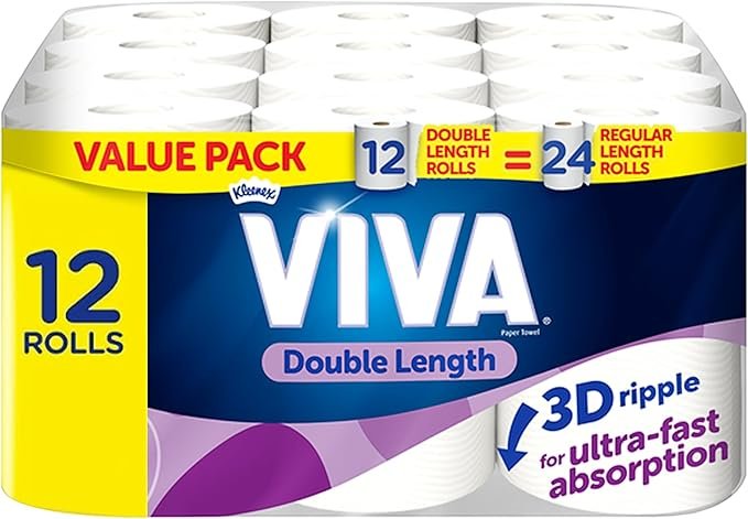 71KVi+3xi9L._AC_SX679_ VIVA Paper Towel Double Length Paper Towels 12 Count - Image 1