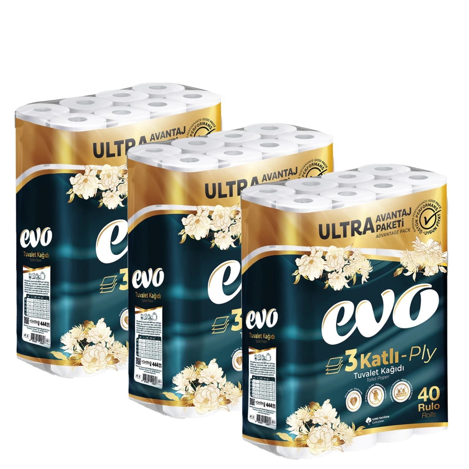s-l1600 (3) 120x Toilet Rolls Soft Tissue 3 Ply Evo Luxury Quilted Absorbent Bulk Savings - Image 1